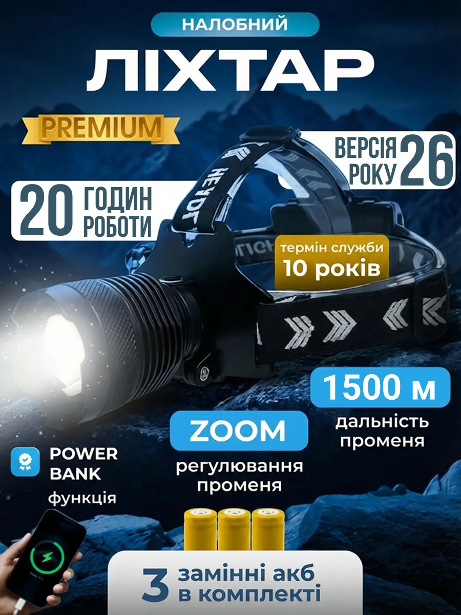 Налобний ліхтар X-Balog 60W